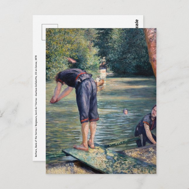 Cartão Postal Gustave Caillebotte - Bathers, Banco dos Yerres (Frente/Verso)