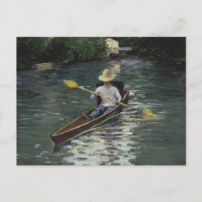 Cartão Postal Gustave Caillebotte - canoa no Yerres (Frente)