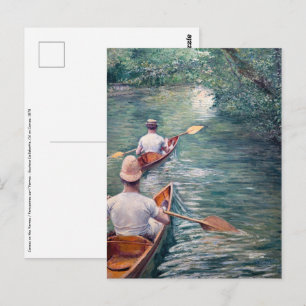 Cartão Postal Gustave Caillebotte - Canoas no Yerres