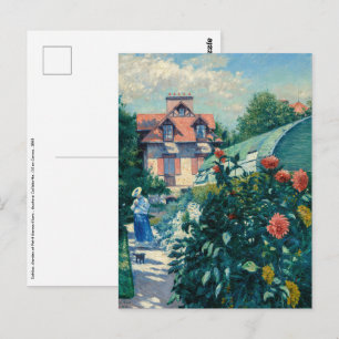 Cartão Postal Gustave Caillebotte - Dálias, Jardim