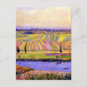 Cartão Postal Gustave Caillebotte Flores Vintage -_La_Plaine_de