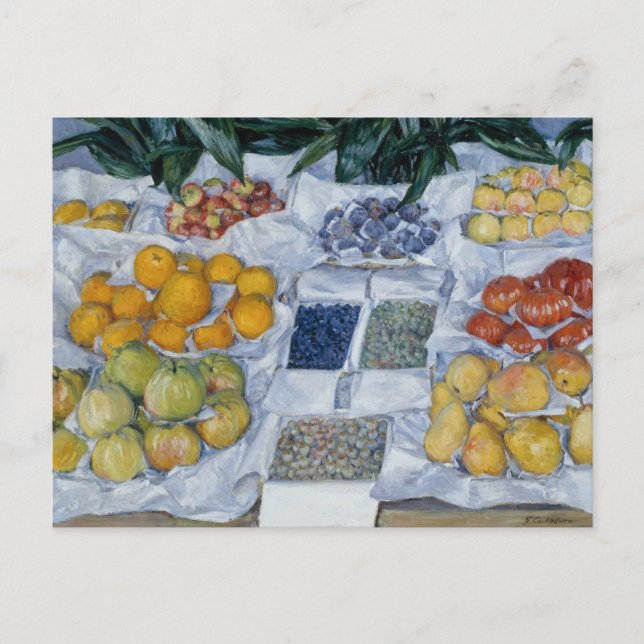 Cartão Postal Gustave Caillebotte - Fruta exibida em um suporte (Frente)