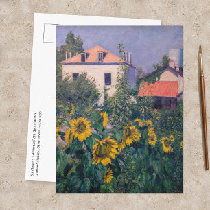 Cartão Postal Gustave Caillebotte - Girassóis, Jardim