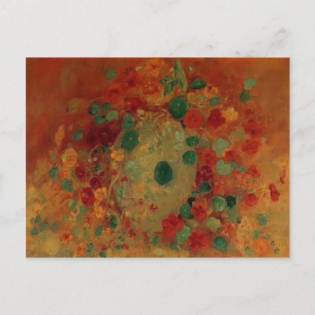 Cartão Postal Gustave Caillebotte - Nasturtios (Frente)