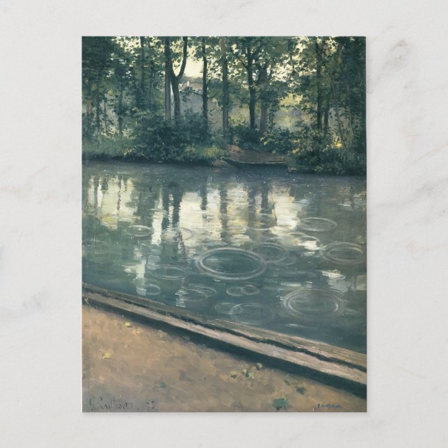 Cartão Postal Gustave Caillebotte - Os Yerres, Chuva (Frente)