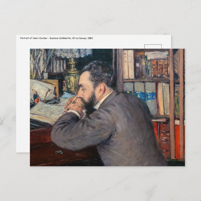 Cartão Postal Gustave Caillebotte - Retrato de Henri Cordier (Frente/Verso)