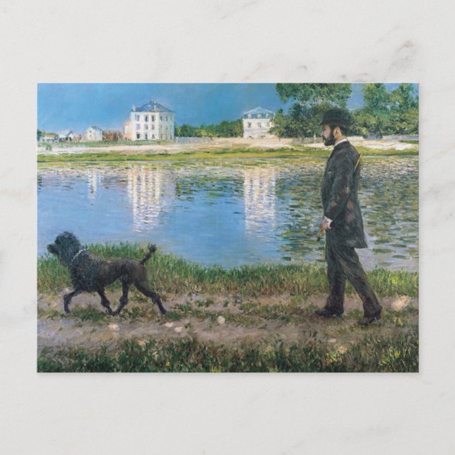 Cartão Postal Gustave Caillebotte - Richard Gallo e seu cão (Frente)