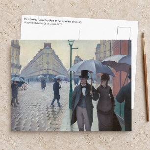 Cartão Postal Gustave Caillebotte - Rua de Paris; Dia Chuvoso