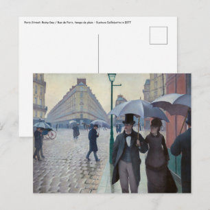 Cartão Postal Gustave Caillebotte - Rua de Paris; Dia Chuvoso