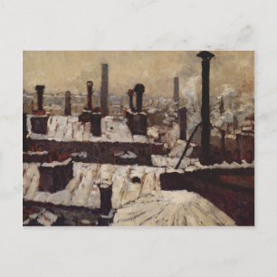 Cartão Postal Gustave Caillebotte- Telhado debaixo da Neve, Pari