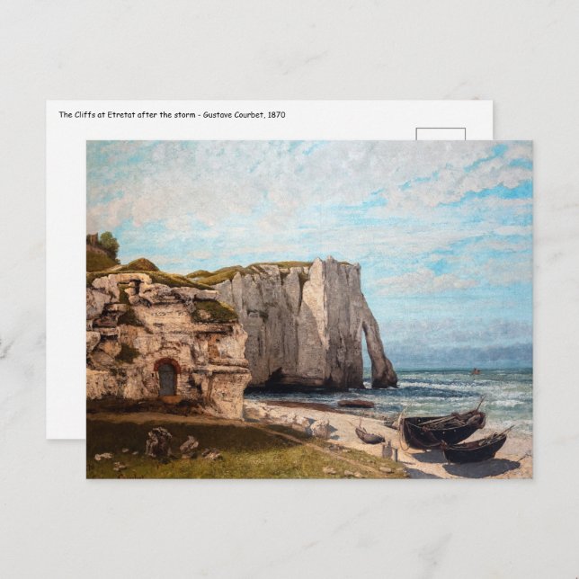 Cartão Postal Gustave Courbet - Cliff no Etretat após a tempesta (Frente/Verso)