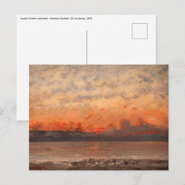 Cartão Postal Gustave Courbet - Pôr do sol (Frente/Verso)
