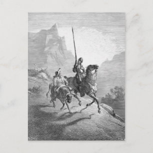 Cartão Postal Gustave Dore: Don Quixote e Sancho Parando