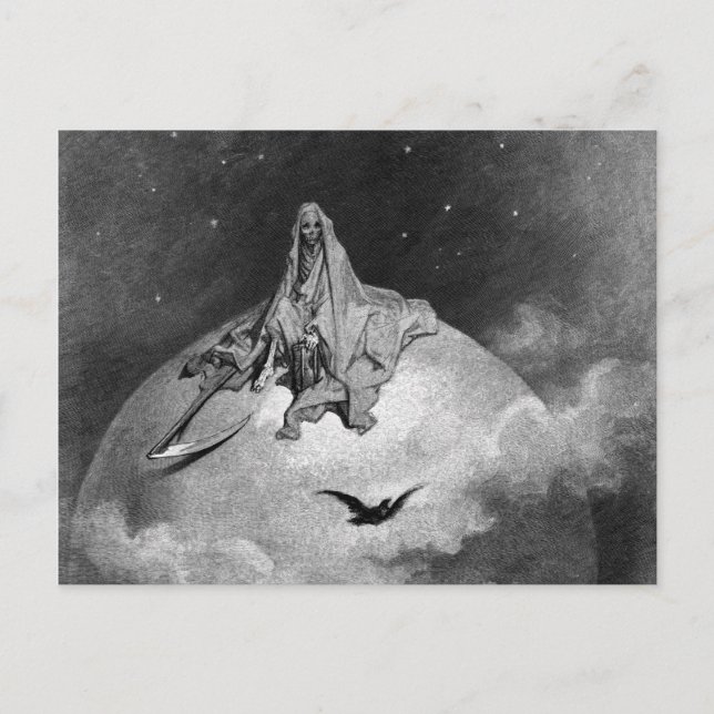 Cartão Postal Gustave Dore - O Raven (Frente)