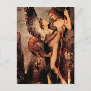 Cartão Postal Gustave Moreau - Édipo e a esfinge
