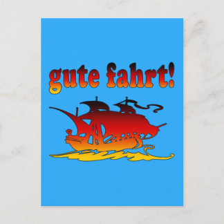 Cartão Postal Gute Fahrt Good Trip em Viagem de Férias Alemãs