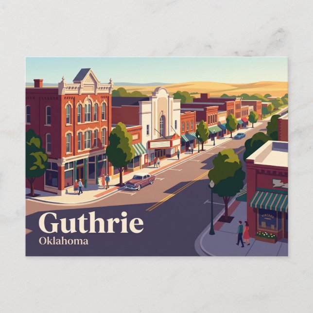 Cartão Postal Guthrie, Oklahoma, EUA (Frente)