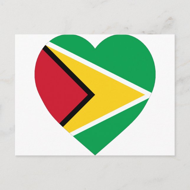 Cartão Postal Guyana Flag Heart (Frente)