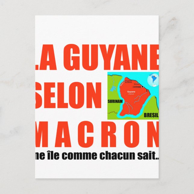 Cartão Postal Guyane selon Macron est une île (Frente)