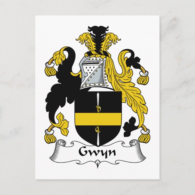 Cartão Postal Gwyn Family Crest (Frente)