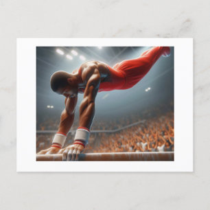 Cartão Postal Gymnast em Bares paralelos,