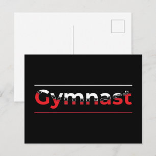 Cartão Postal Gymnast - Mínimalista Palavra de ginástica moderna