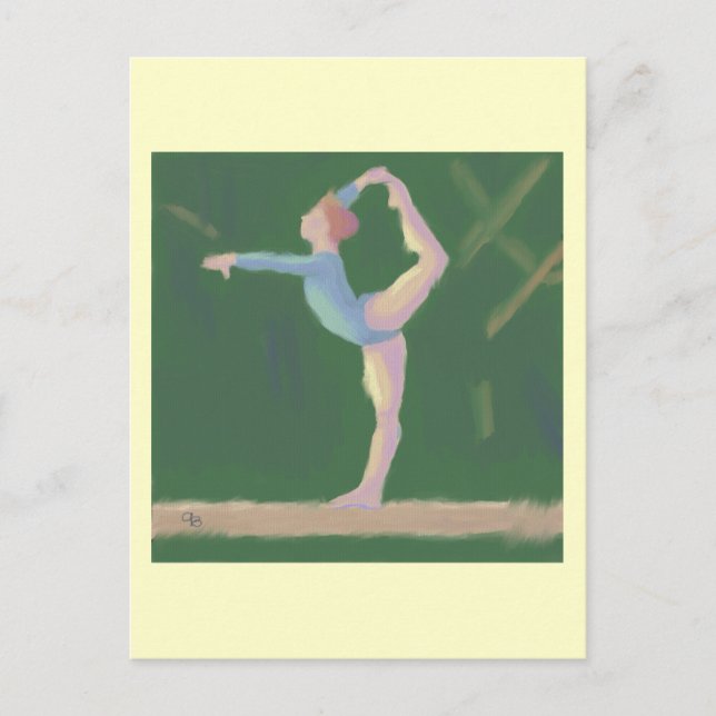 Cartão Postal Gymnast on Balance Beam, Postcard (Frente)