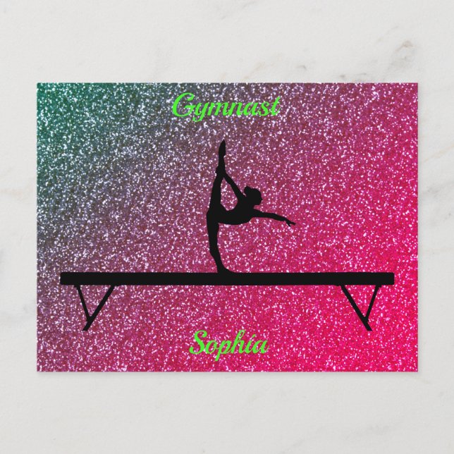 Cartão Postal Gymnastics Beam Watermelon Sparkle (Frente)