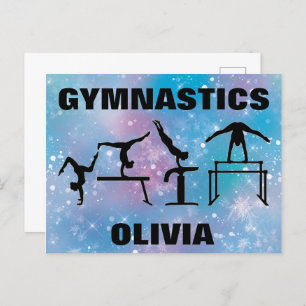 Cartão Postal Gymnastics Blue Glam
