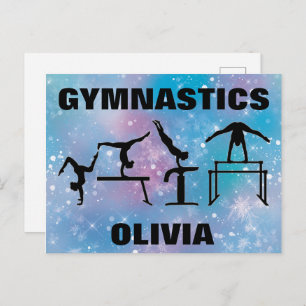 Cartão Postal Gymnastics Blue Glam