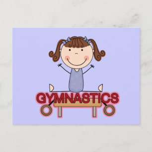 Cartão Postal GYMNASTICS - Brunette Girl divide Camisetas e pres
