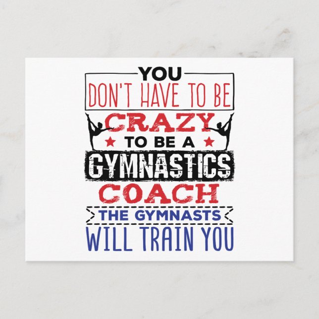 Cartão Postal Gymnastics Coach Engraçado Apreciação Engraçada Pr (Frente)
