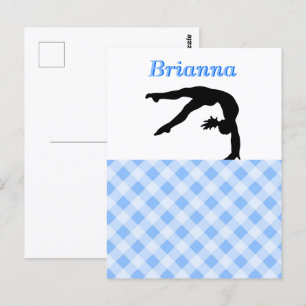 Cartão Postal Gymnastics Girl Blisful em Blue Personalised