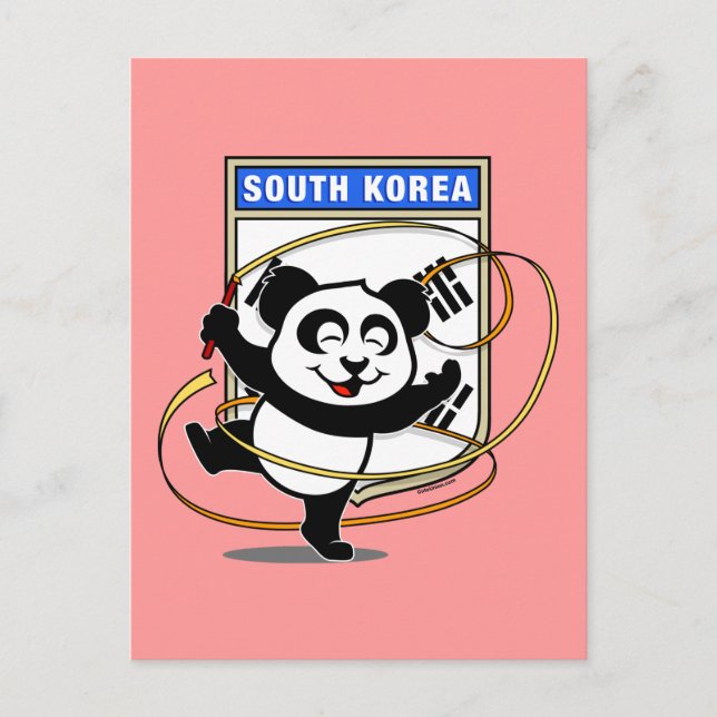 Cartão Postal Gymnética Rítmica da Coreia do Sul Panda (Frente)