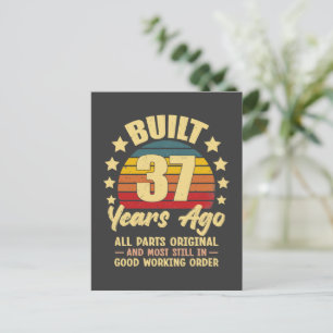 Cartão Postal Há 37 Anos Todas as Peças Originais Aniversário de