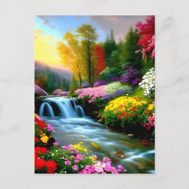 Cartão Postal Há algo especial sobre a pequena cachoeira f (Frente)