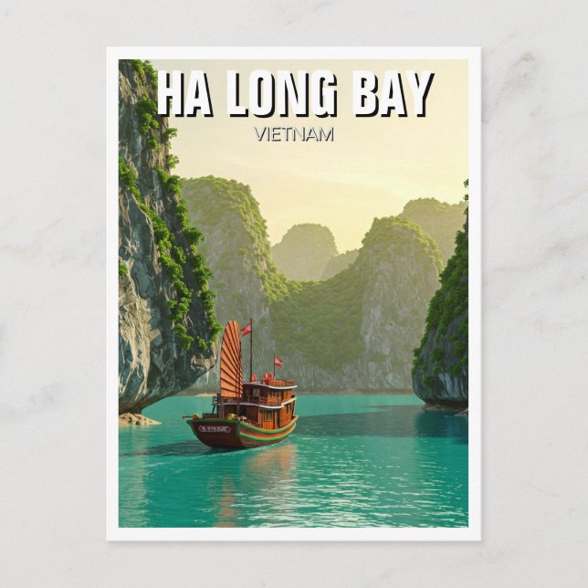 Cartão Postal Ha Long Bay Viagem do Vietnam (Frente)