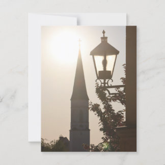 CARTÃO POSTAL HAAGER KIRCHTURM VON FREITREPPE MIT LATERNE