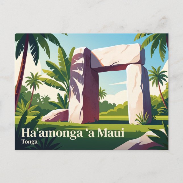 Cartão Postal Ha'amonga 'a Maui Tonga (Frente)