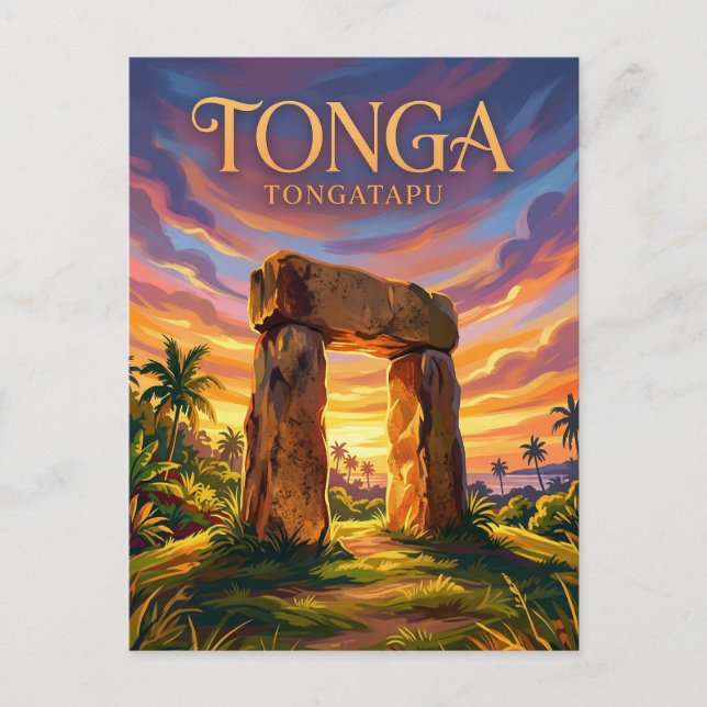 Cartão Postal Ha'amonga 'a Maui Tonga (Frente)