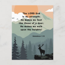 Habakkuk 3:19 Bíblia Verse Deer em uma Montanha