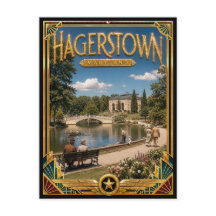 Hagerstown Maryland Arte Deco Vintage Idade Dourad