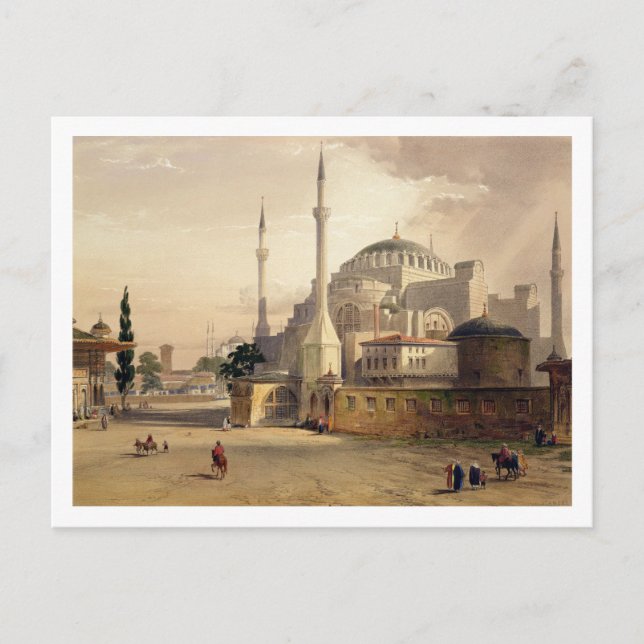 Cartão Postal Haghia Sophia, placa 17: vista exterior do mosq (Frente)