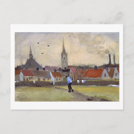 Cartão Postal Haia com Nova Igreja, Van Gogh Belas Arte