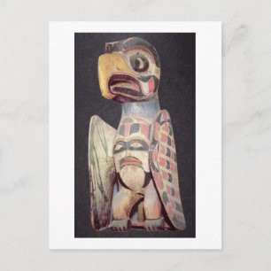 Cartão Postal Haida 'Thunderbird' statue (painted wood)