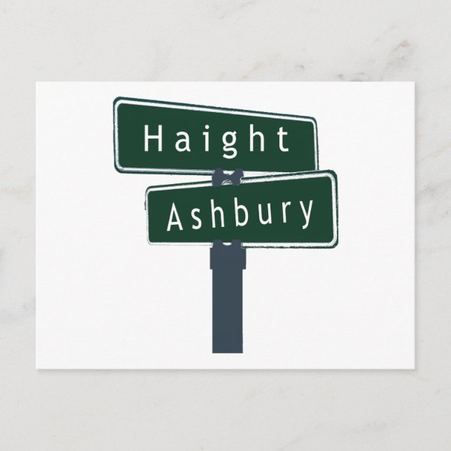 Cartão Postal Haight Ashbury Classic Street Sign (Frente)