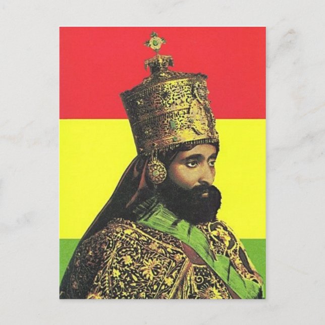 Cartão Postal Haile Selassie I - HIM - Jah Rastafari - Cartão-po (Frente)
