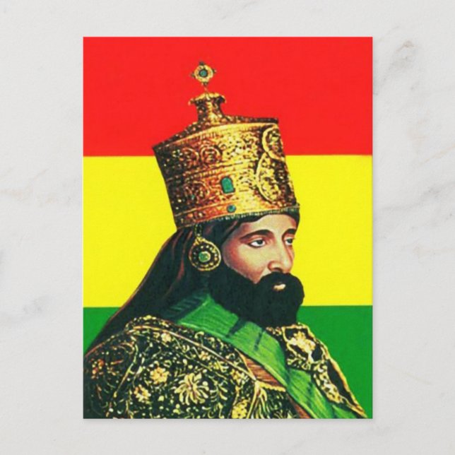 Cartão Postal Haile Selassie I - HIM - Jah Rastafari - Cartão-po (Frente)