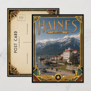 Cartão Postal Haines Alasca Arte Deco Vintage Era de Ouro