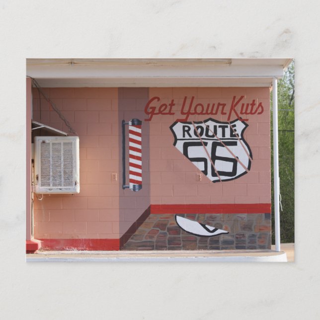 Cartão Postal Hair Salon Mural na Rota 66, Novo México (Frente)